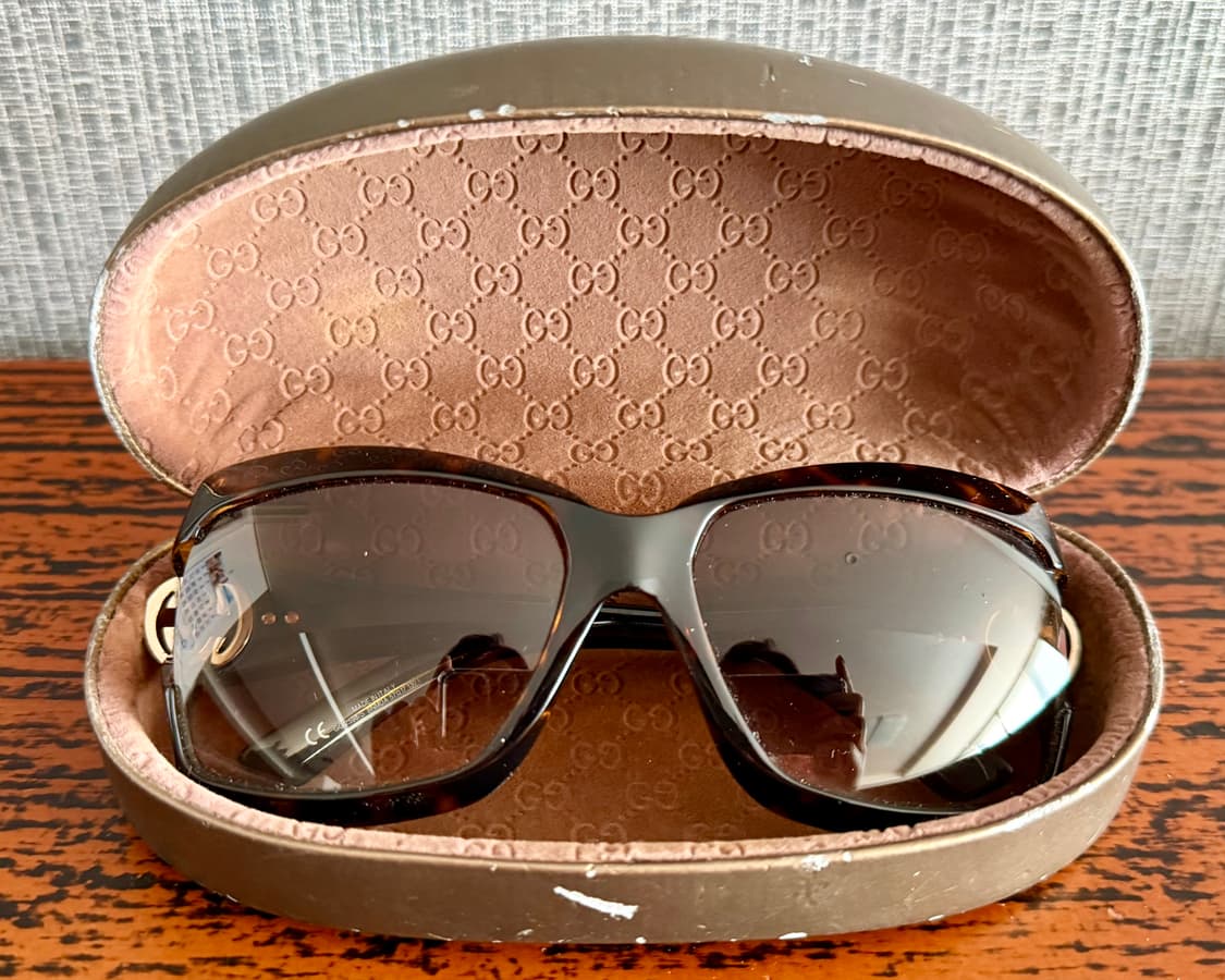 구찌 Gucci GG 인터로킹 로고 스퀘어 호피무늬 오버사이즈 선글라스 상품이미지1