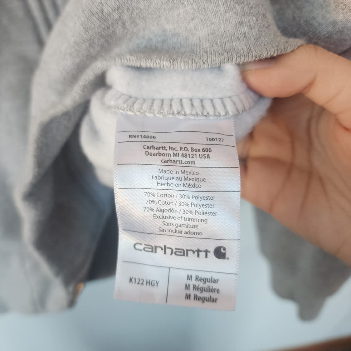 칼하트 그레이 후드집업 상품이미지4