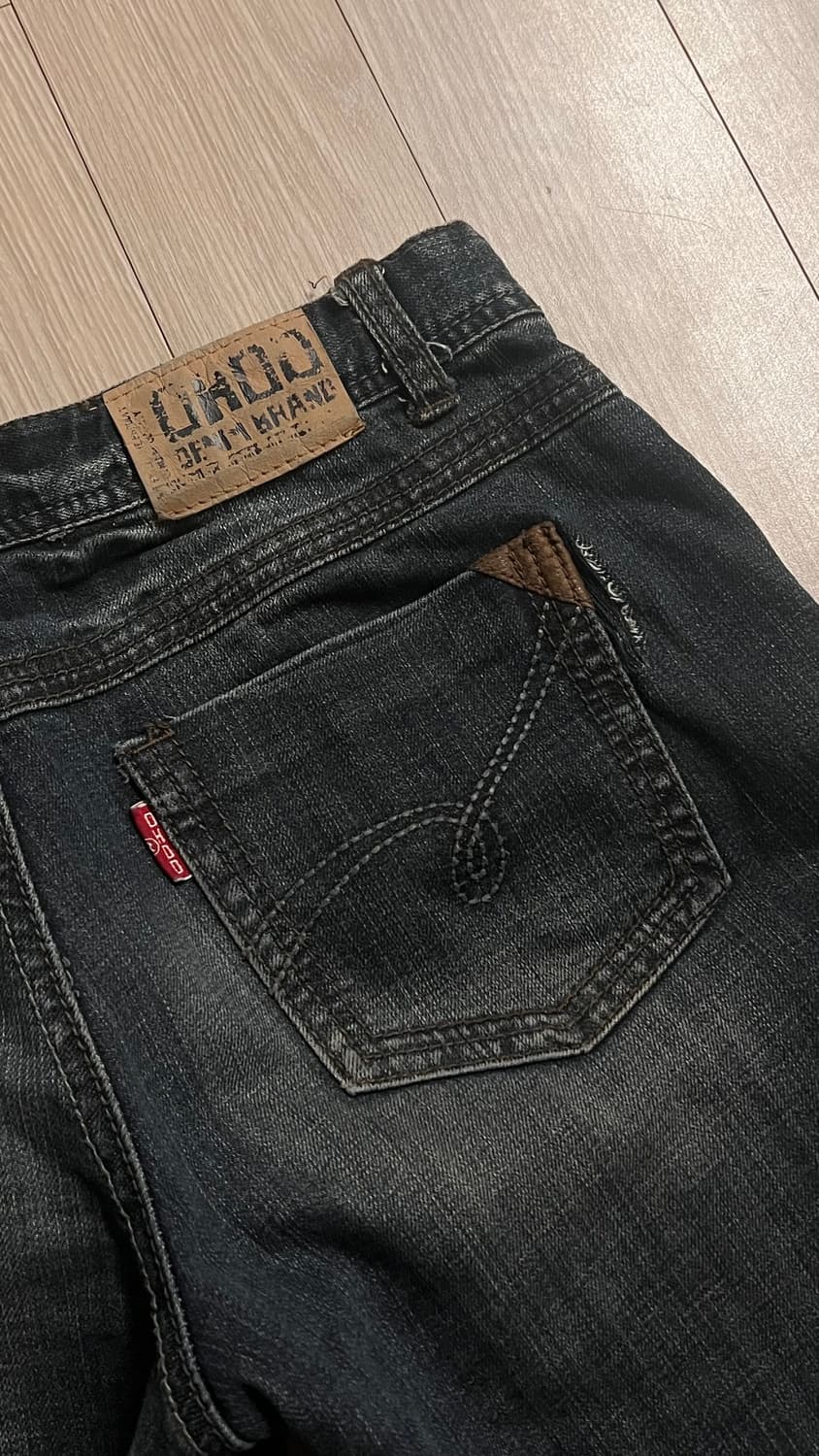 y2k 페이드 다크 워싱 슬림 스트레이트 로우라이즈 데님팬츠 상품이미지5