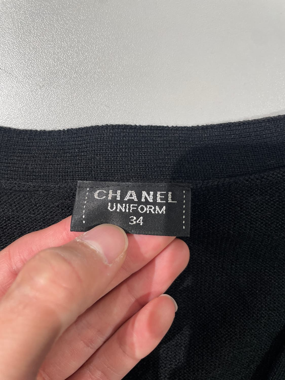 샤넬 유니폼 블랙 패널 울 아칼릭 가디건 상품이미지7
