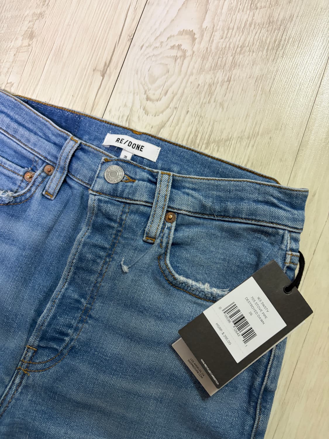[26] 리던 REDONE 70s Stove Pipe 데님 청바지 새상품 상품이미지2