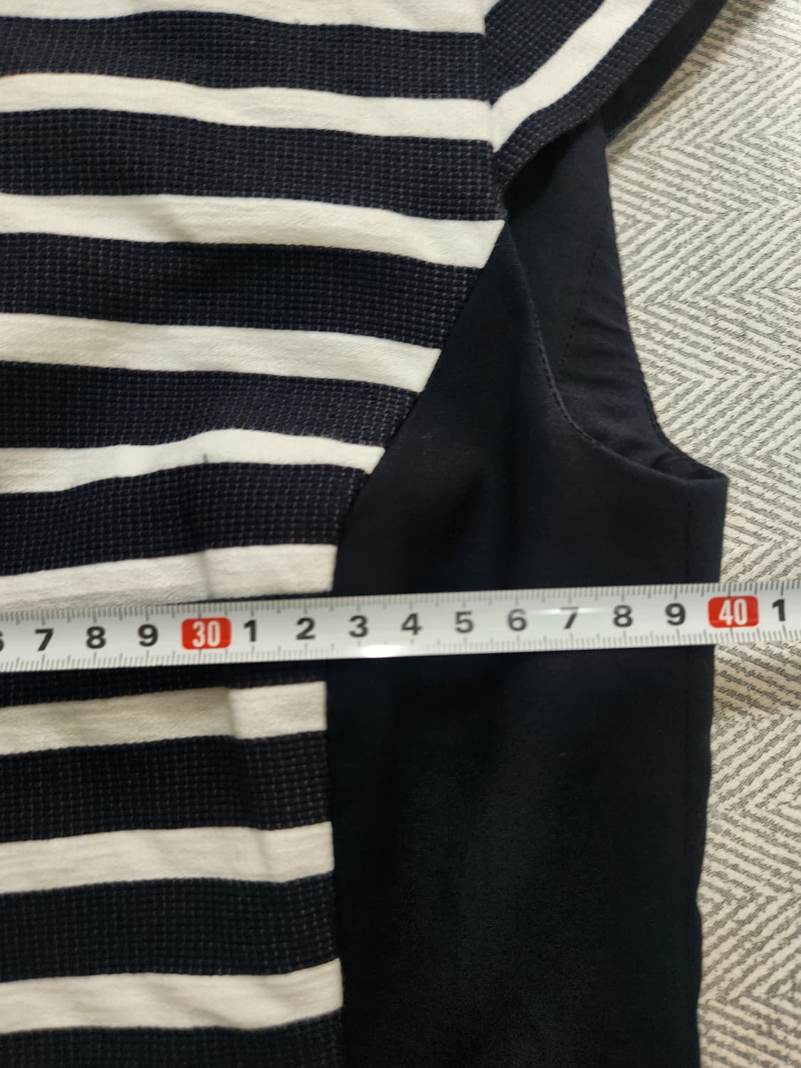 [XS] 아르마니 익스체인지 스트라이프 캡소매 원피스 네이비 상품이미지8