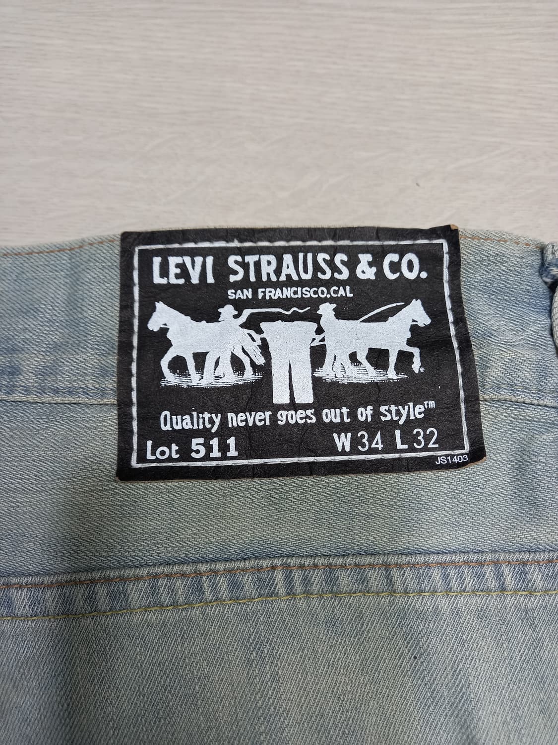 34 리바이스511 데미지워싱 슬림일자 연청 34-547 상품이미지5