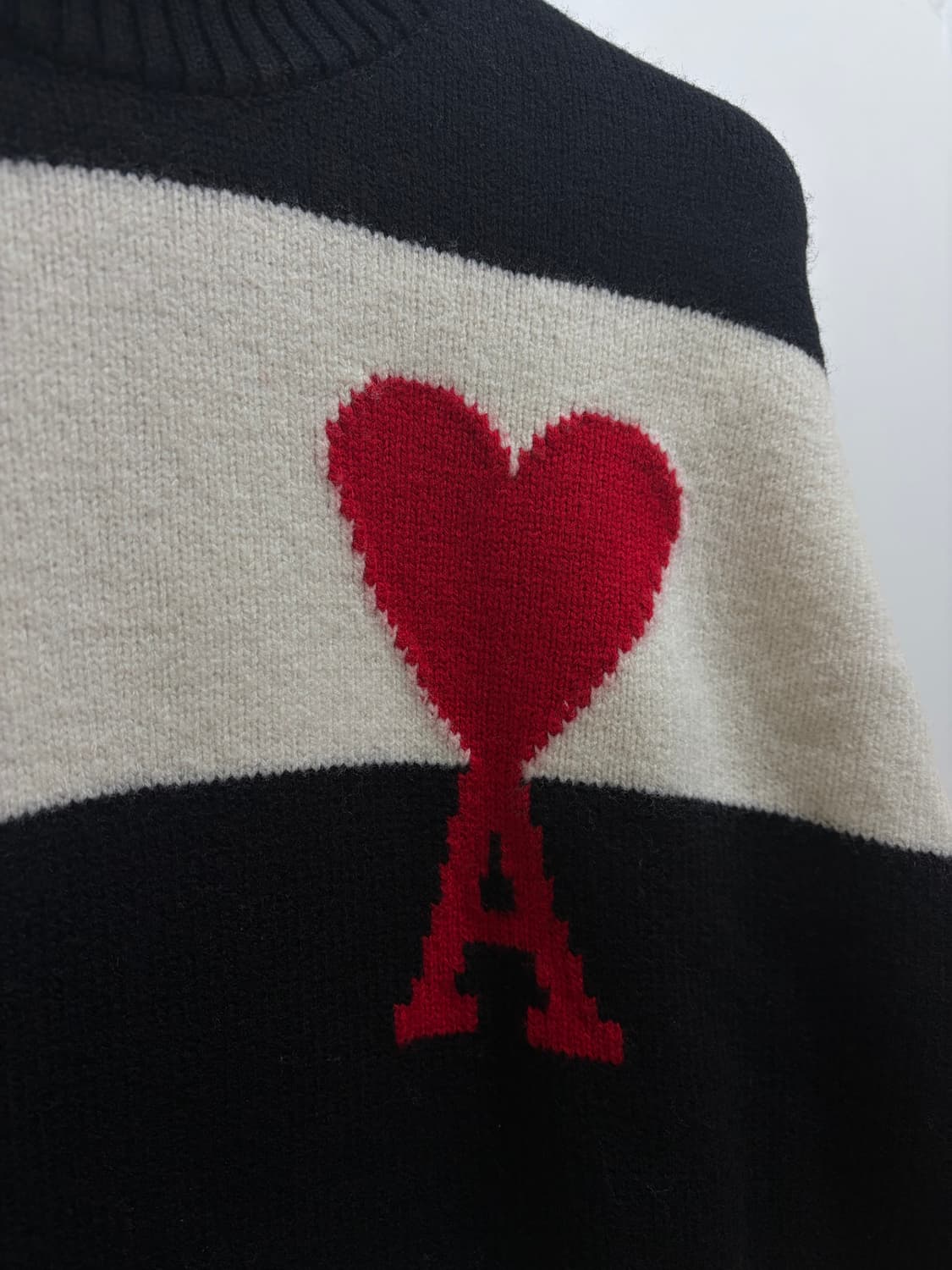 아미 정품 인타르시아 버진울100% 빅하트 터틀넥 상품이미지3