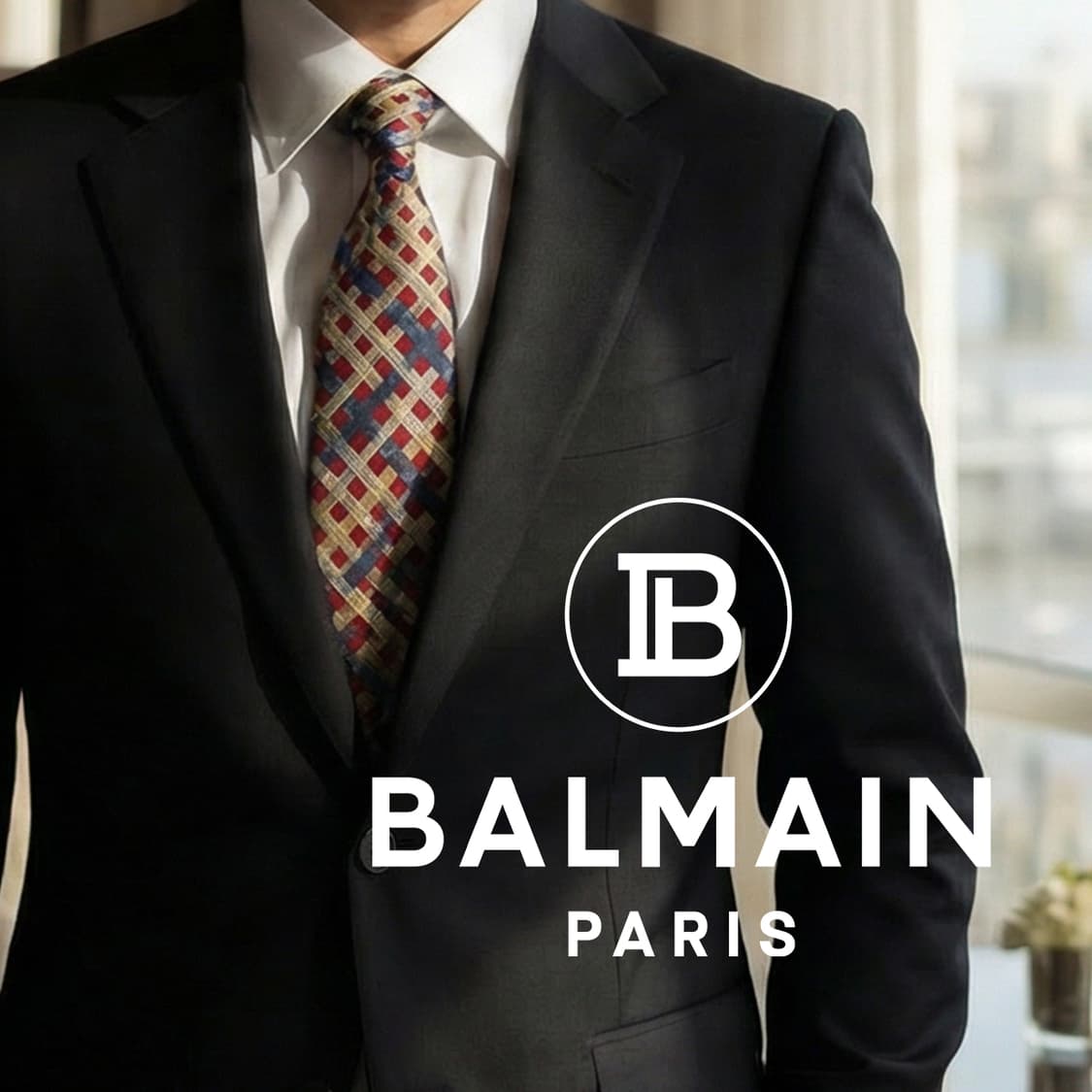 발망 실크 레드 기하 패턴 넥타이 9.6cm A+~A등급 A19306
 상품이미지1