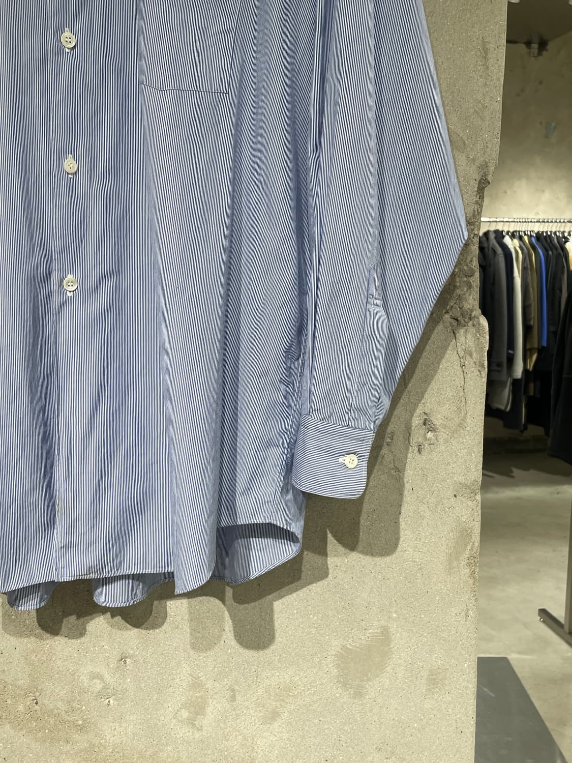 꼼데가르송 옴므 ad1994 블루 스트라이프 싱글 포켓 셔츠 상품이미지5