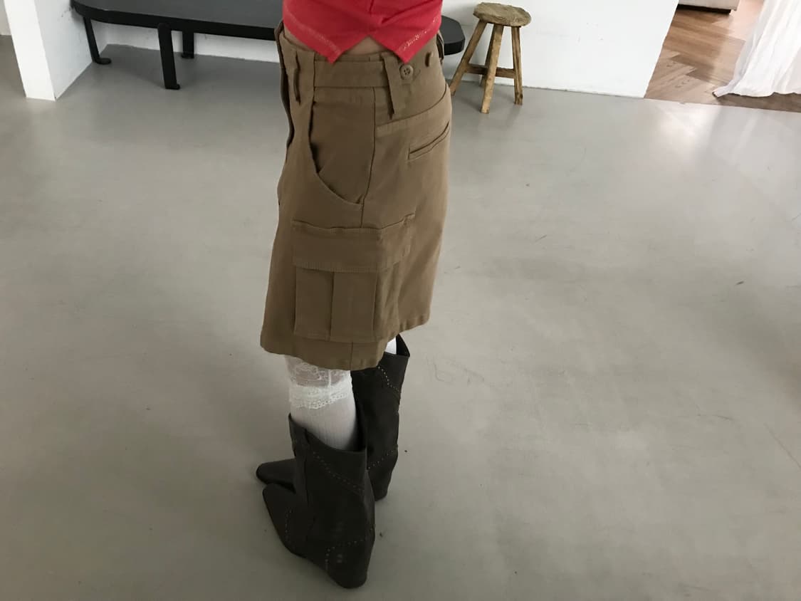 vintage beige cargo skirt 상품이미지3