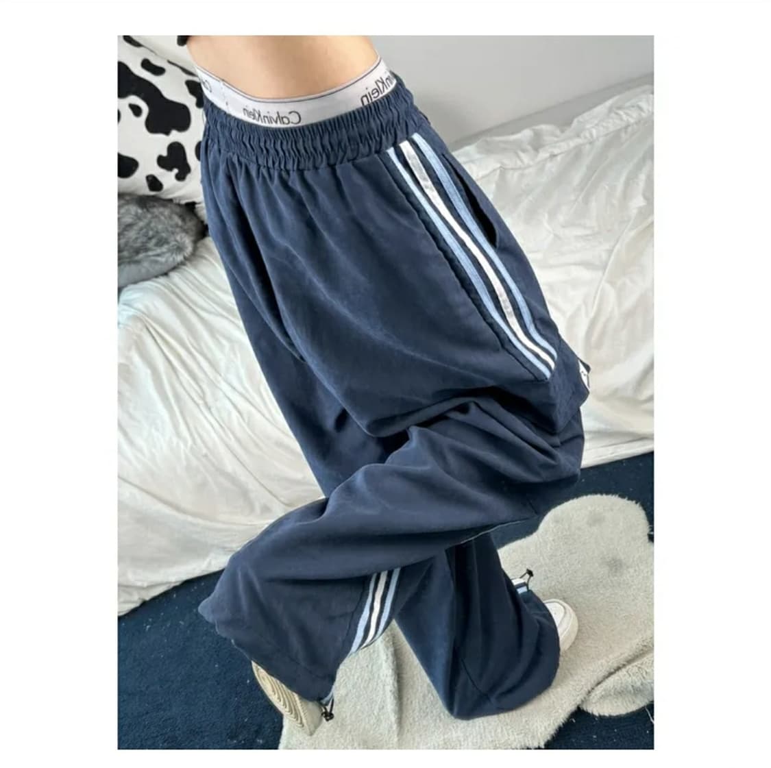 키미스 y2k 더 트랙 트레이닝 카고 포켓 와이드 팬츠 네이비 상품이미지3