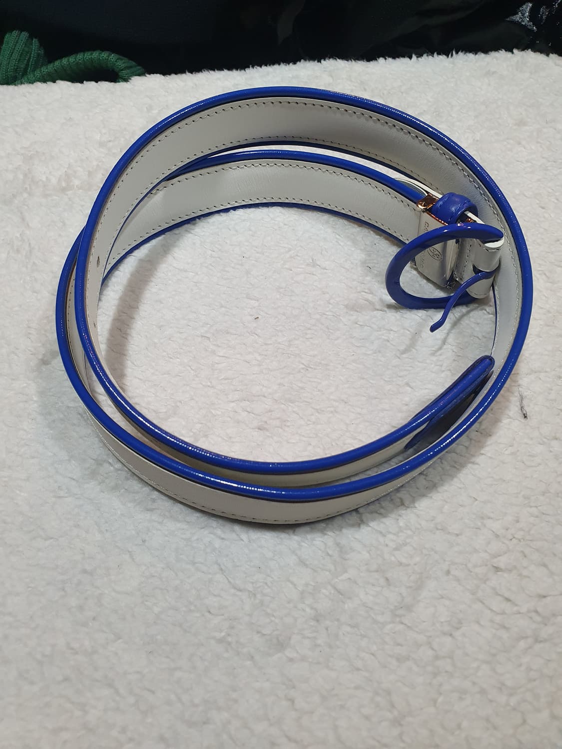 카스텔바작 화이트/블루 가죽 벨트 상품이미지5