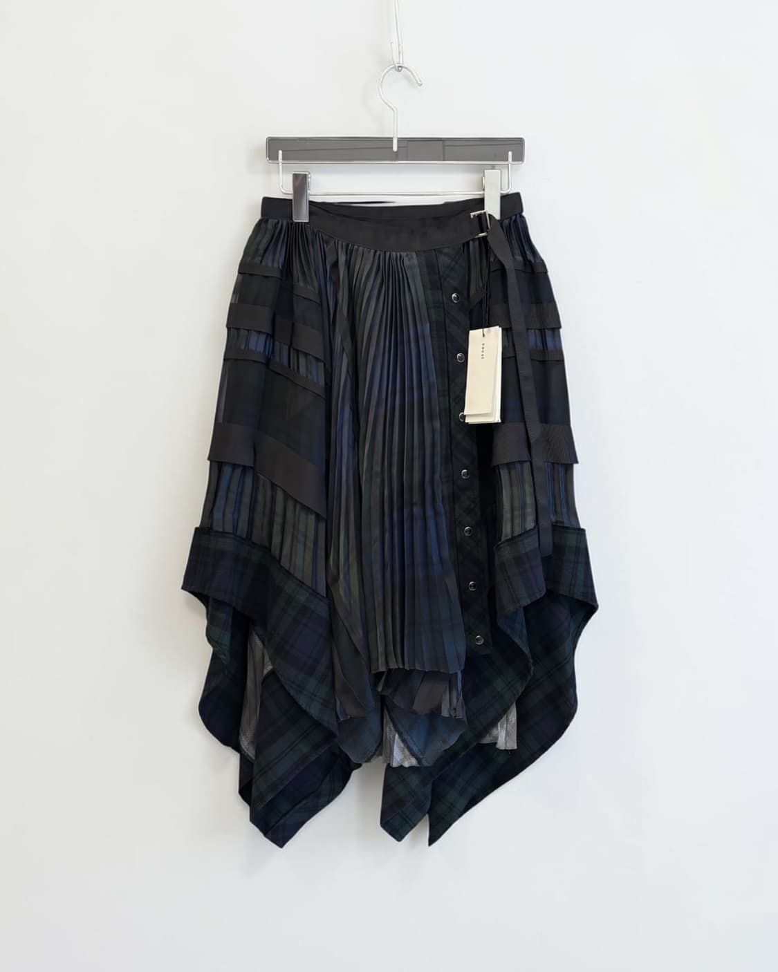 SACAI AD2017 tartan pleated wrap skirt 상품이미지1