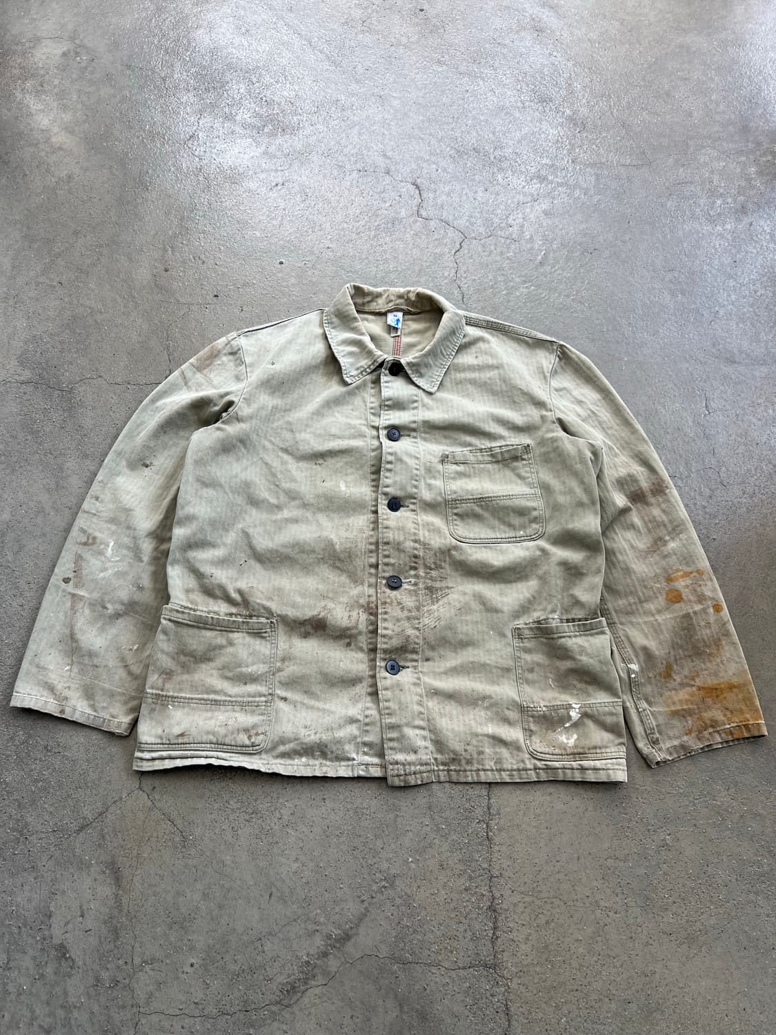 HARD FADED VINTAGE BEIGE HBT 헤링본 프렌치워크자 상품이미지1