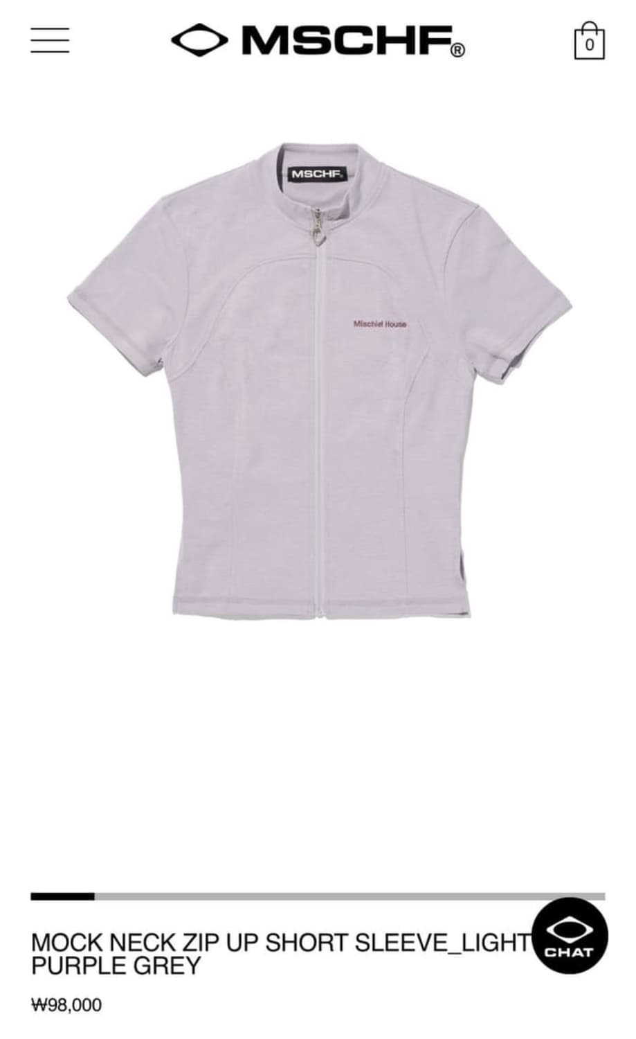 mschf 미스치프 MOCK NECK ZIP UP SHORT SLEEVE 상품이미지1