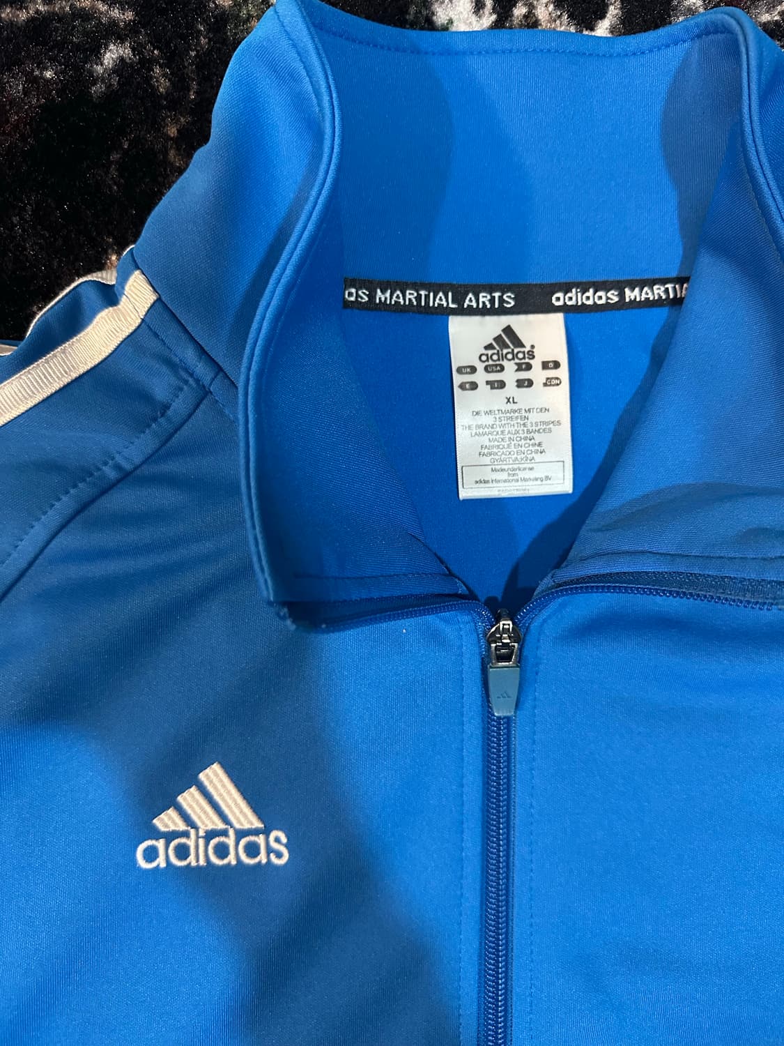 아디다스 삼선 블루 집업 자켓 져지 XL 상품이미지2