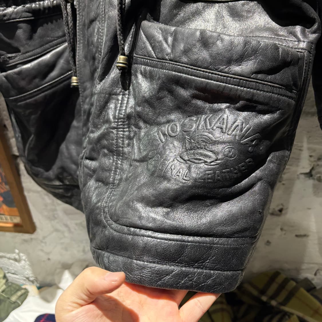 TOSKANA 빈티지 양가죽 롱 코트 레더자켓 상품이미지3