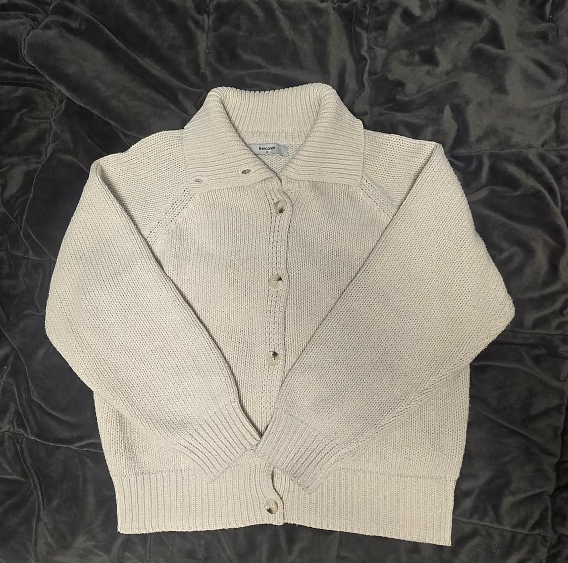 에잇세컨즈 카라니트가디건 아이보리 m 상품이미지2