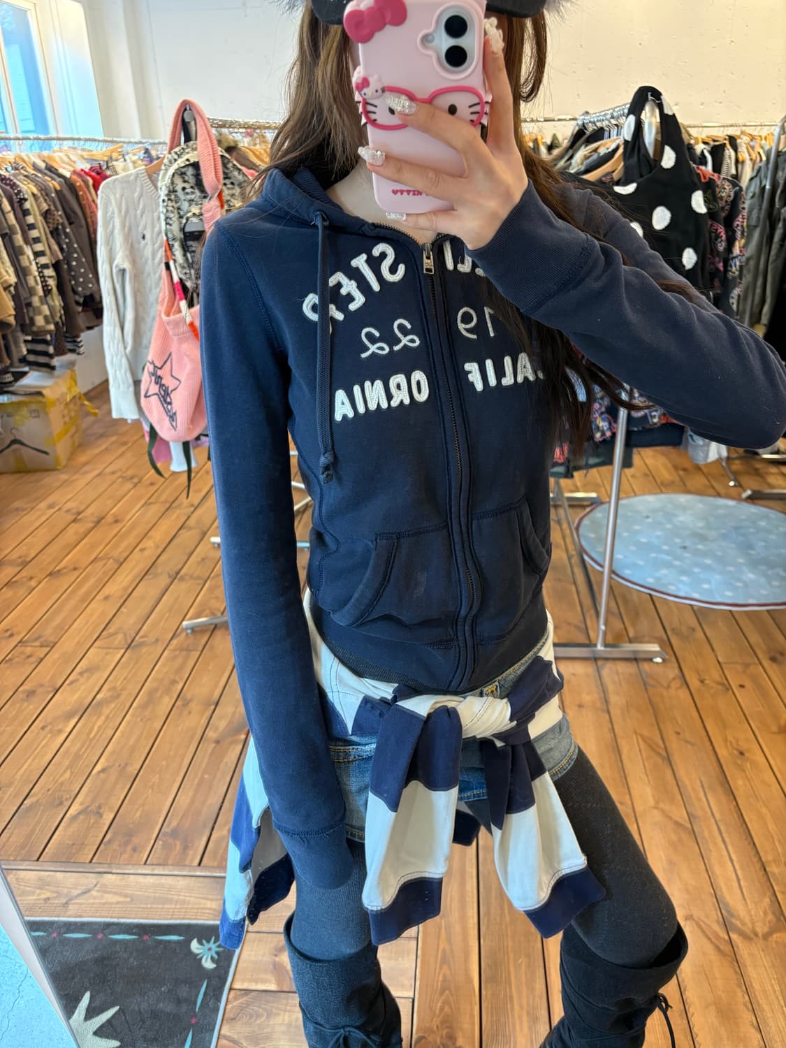 홀리스터 네이비 후드집업 상품이미지1