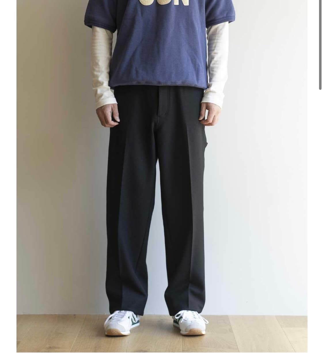 Neat 니트 페이크 플라노 페인터 팬츠 블랙   상품이미지1