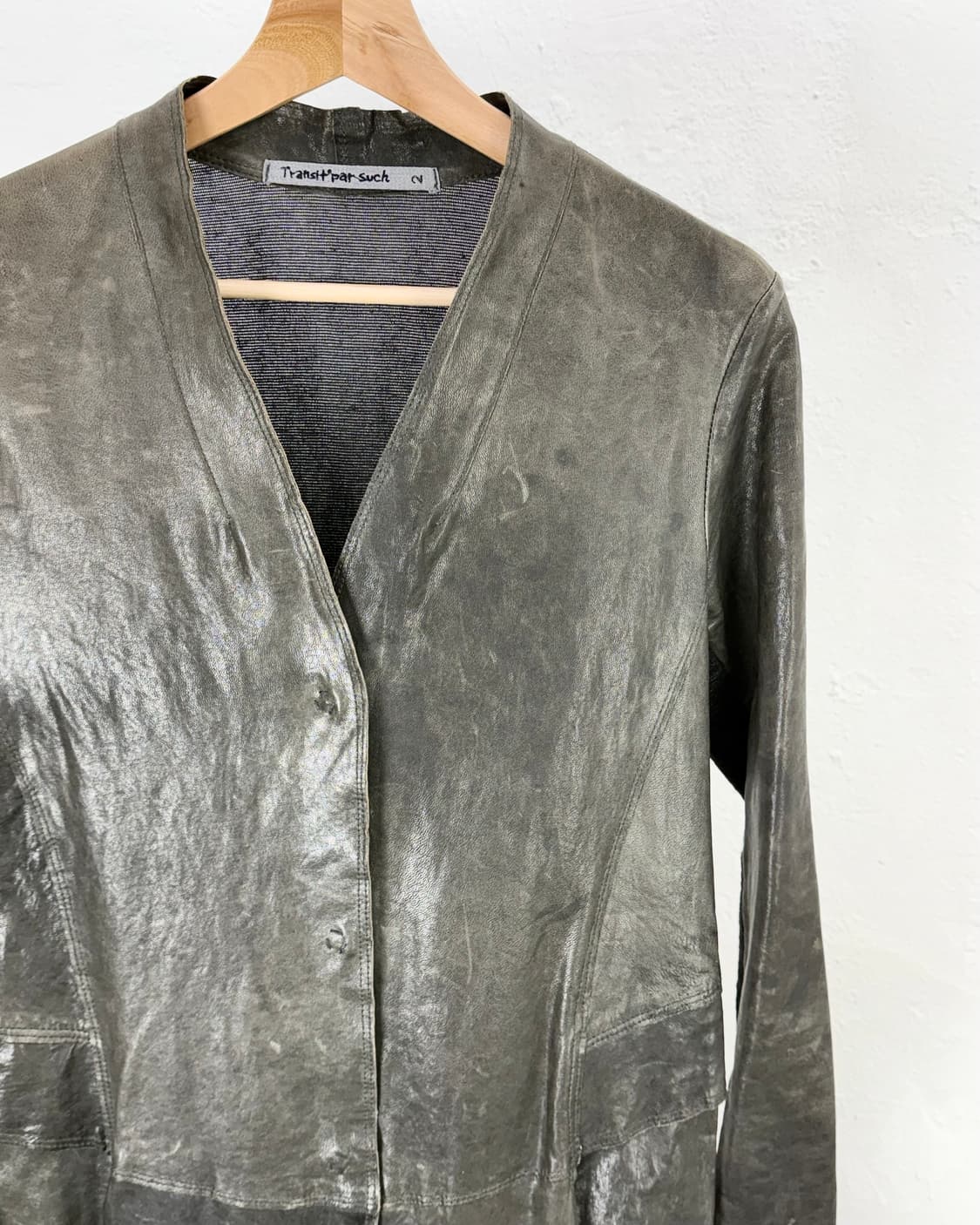 트랜짓 쉽 스킨 카브 길렛 싱글 레더 자켓 상품이미지3