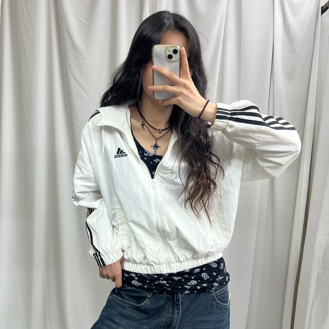 Adidas white windbreak jacket 상품이미지1