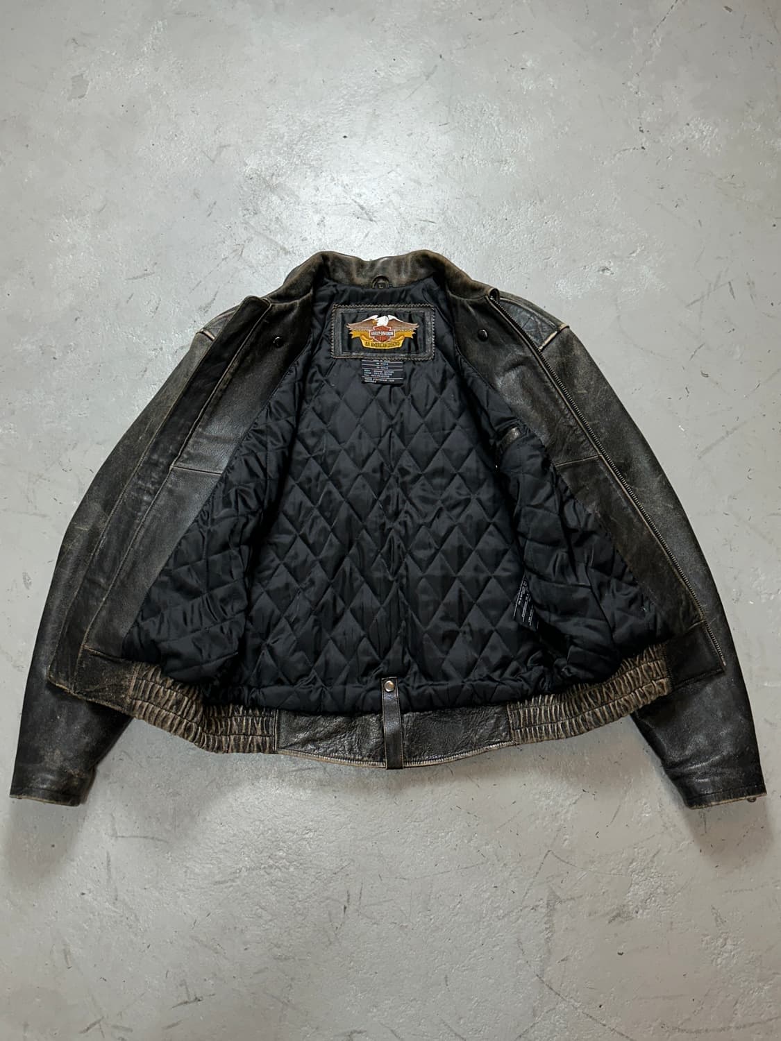 00's 할리데이비슨 레더 봄버 자켓 빈티지 레더자켓 상품이미지7