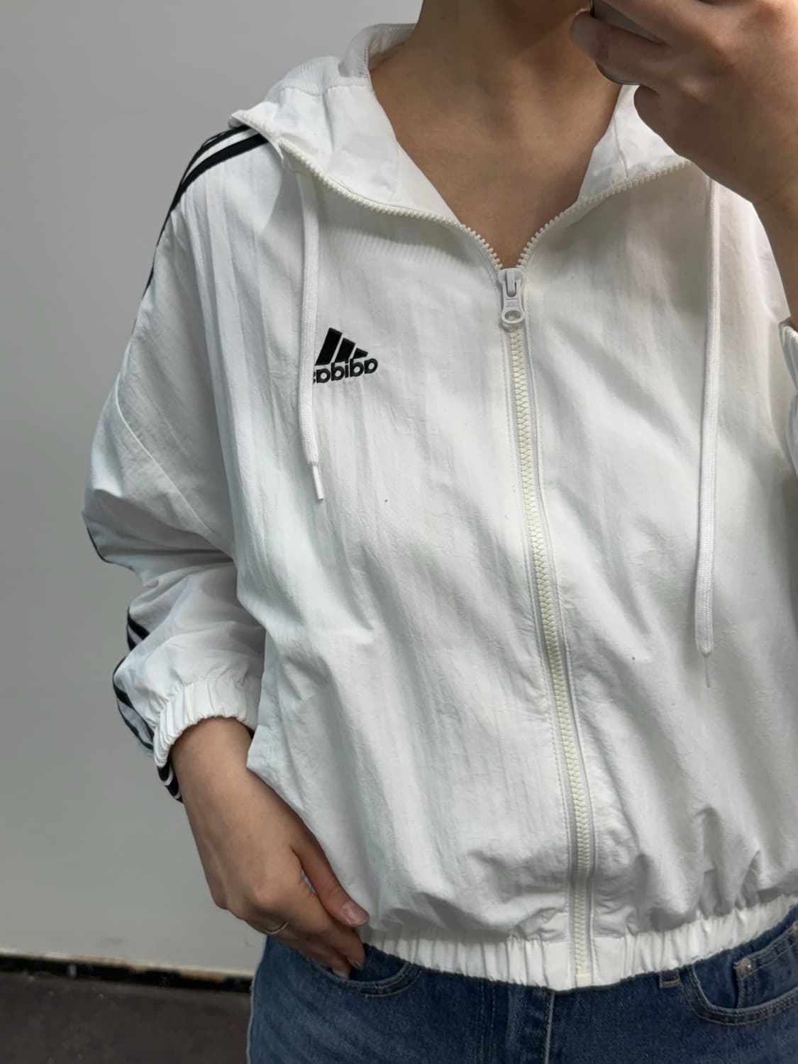 [S] 아디다스 화이트 우먼 크롭 바막 상품이미지3