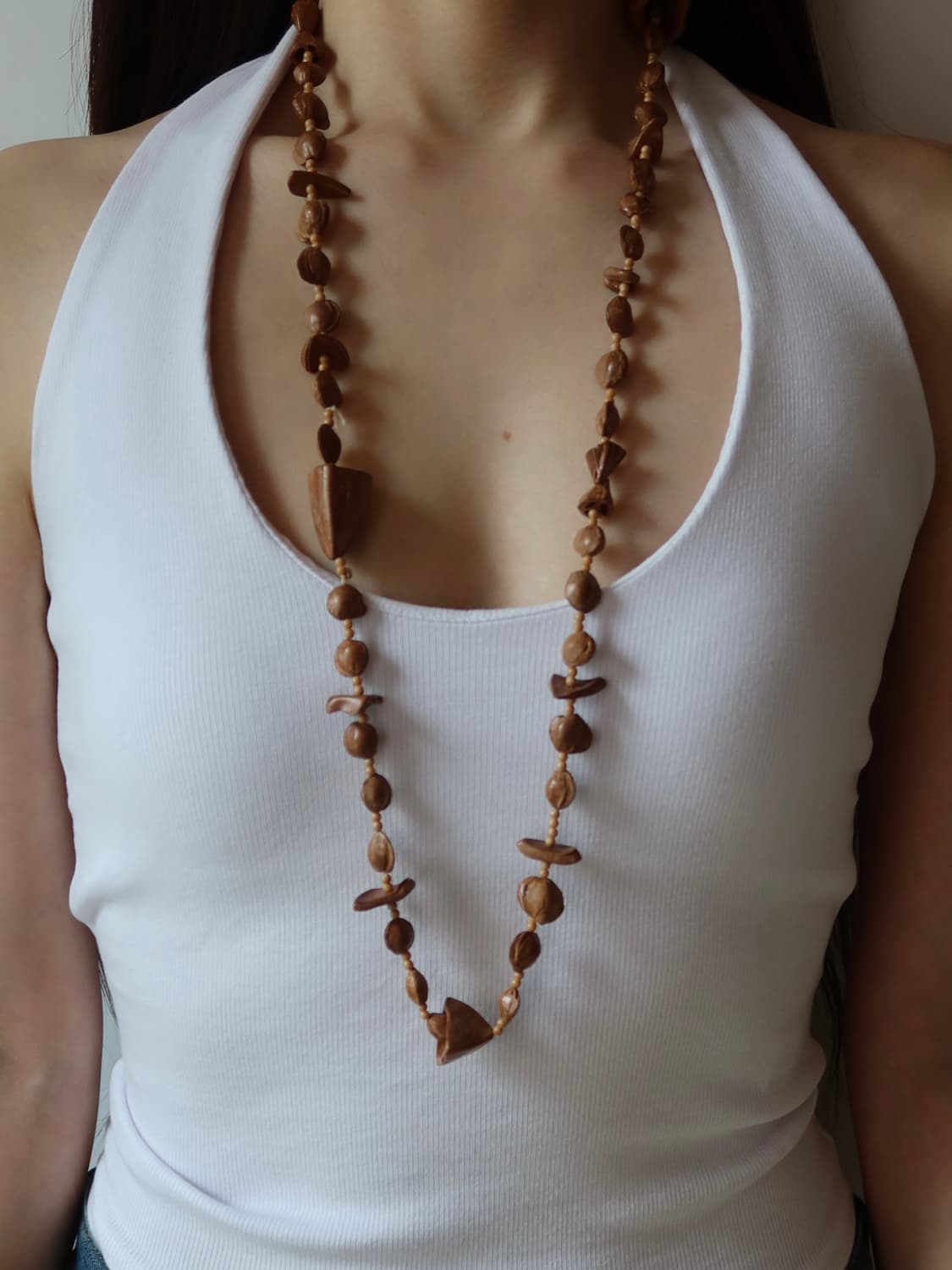 long wood necklace 상품이미지1