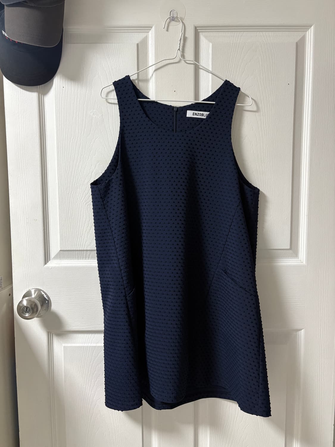 엔조블루스 도트 슬리브리스 네이비 원피스 미니드레스 새상품 상품이미지2