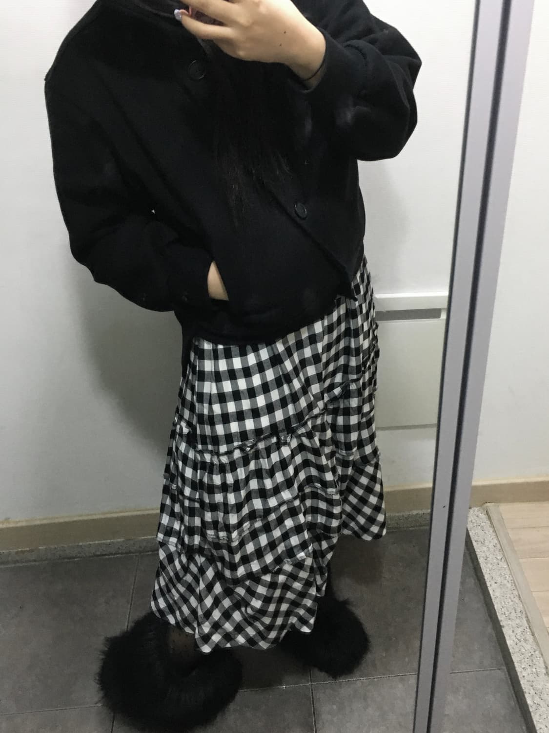 꼼데가르송 체크 러플 스커트 상품이미지3