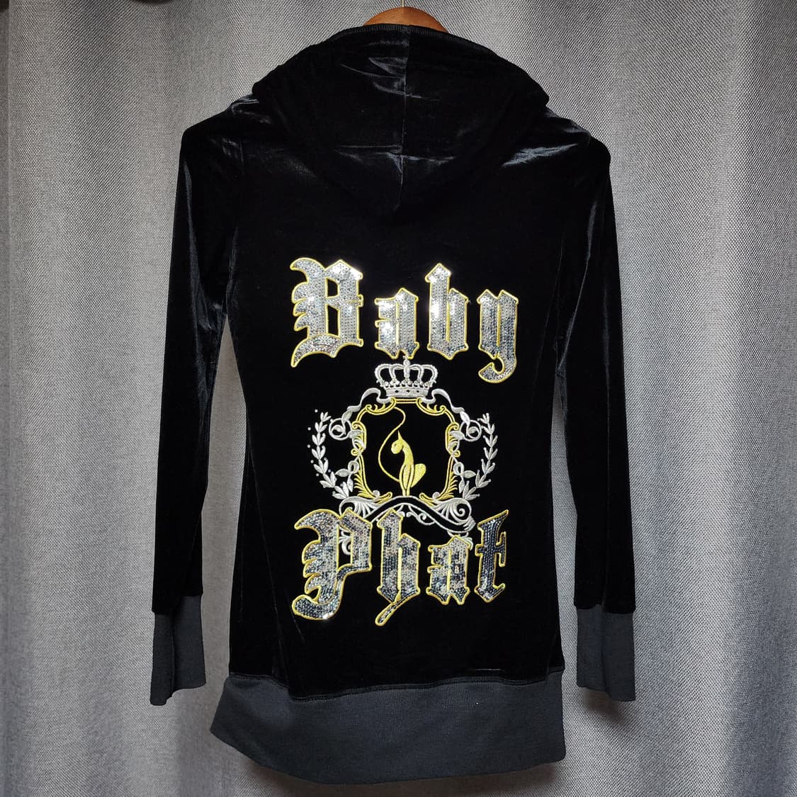 Y2k 키치 벨벳 롱 후드집업 상품이미지1