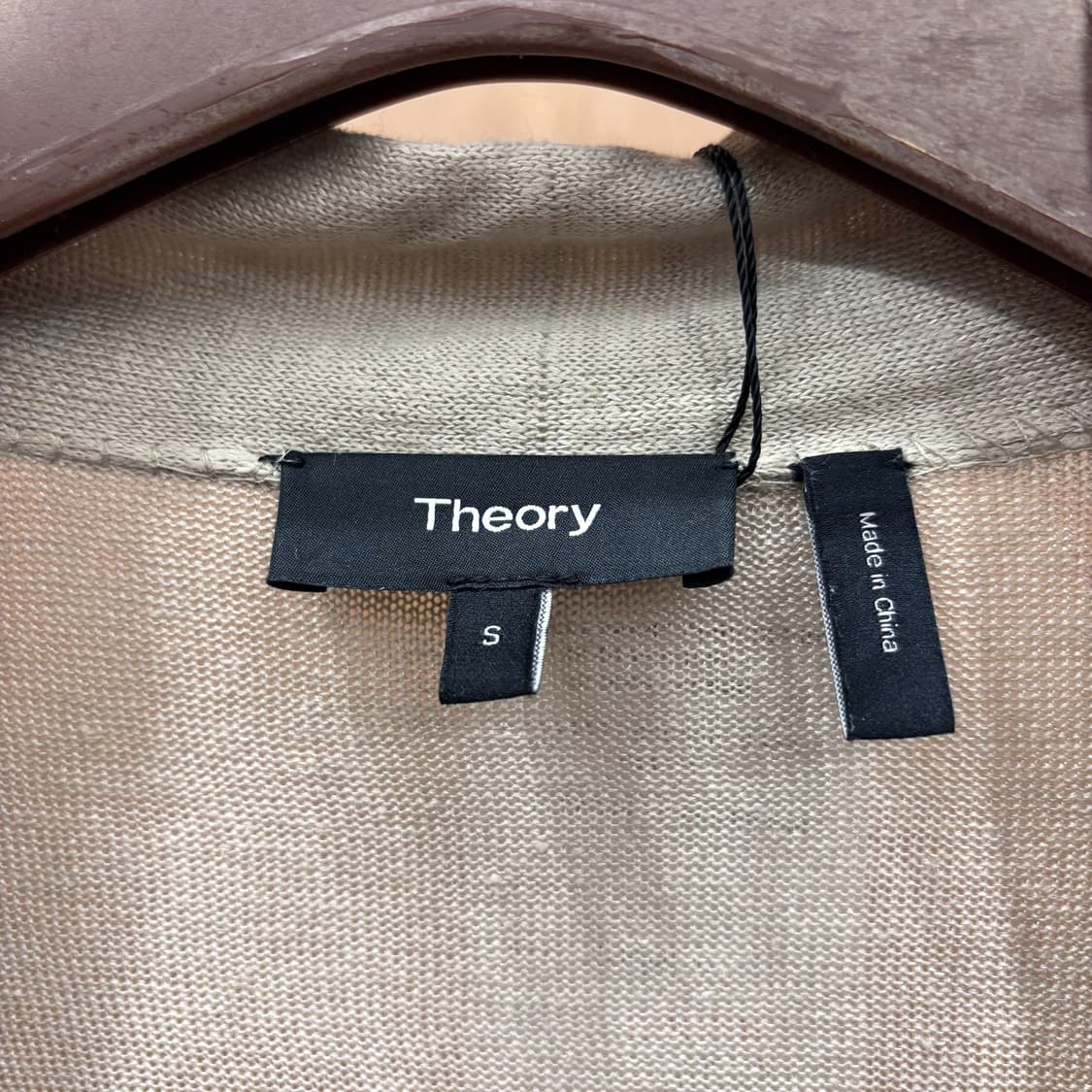 띠어리 니트 롱 가디건 긴팔 오픈형 더블 포켓 디테일 루즈핏 아이보리 상품이미지6