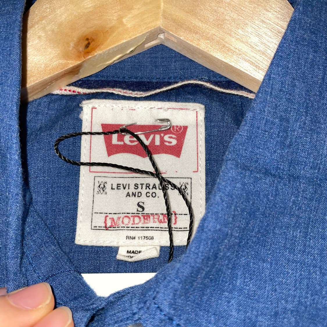 (S) Levi's 리바이스 데님 웨스턴 반팔 셔츠 상품이미지5
