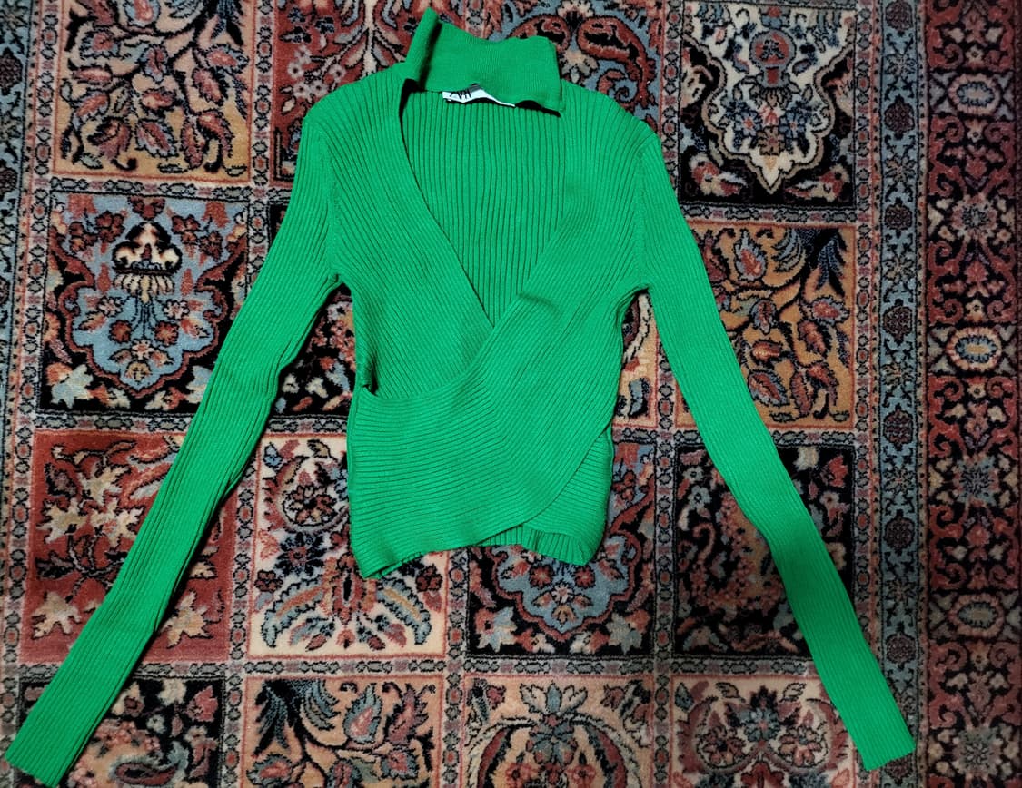 자라 초커넥 크로스 오버 니트 스웨터 상품이미지3