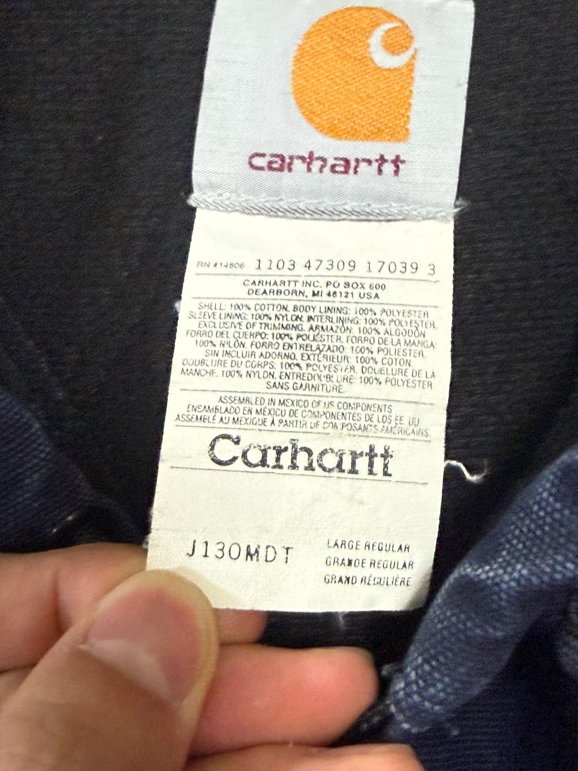 칼하트 J130 MDT 액티브 자켓 L 상품이미지3