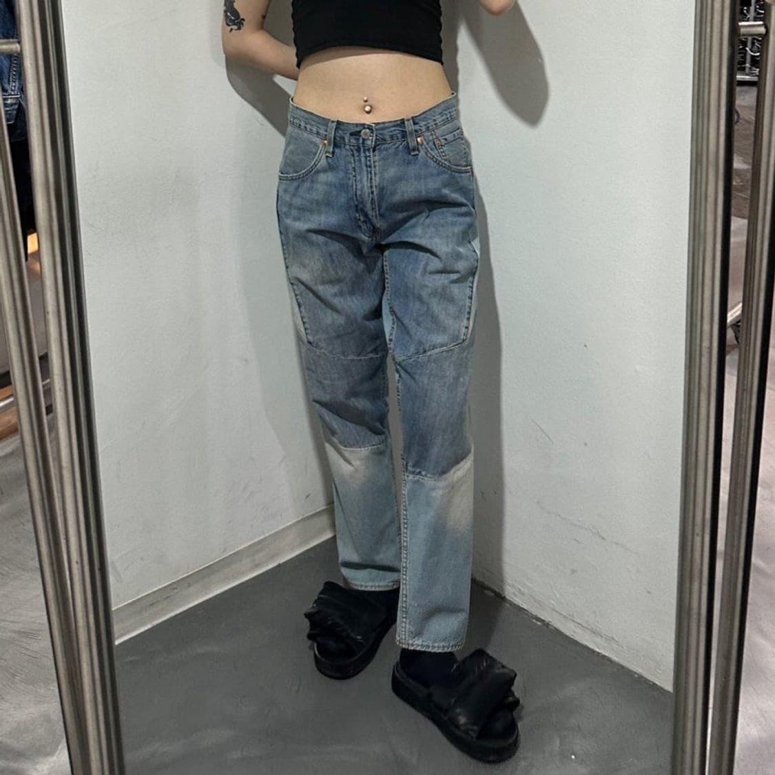 리바이스 빅E 하이볼 믹스패치워크 배기핏 데님 청바지 상품이미지8