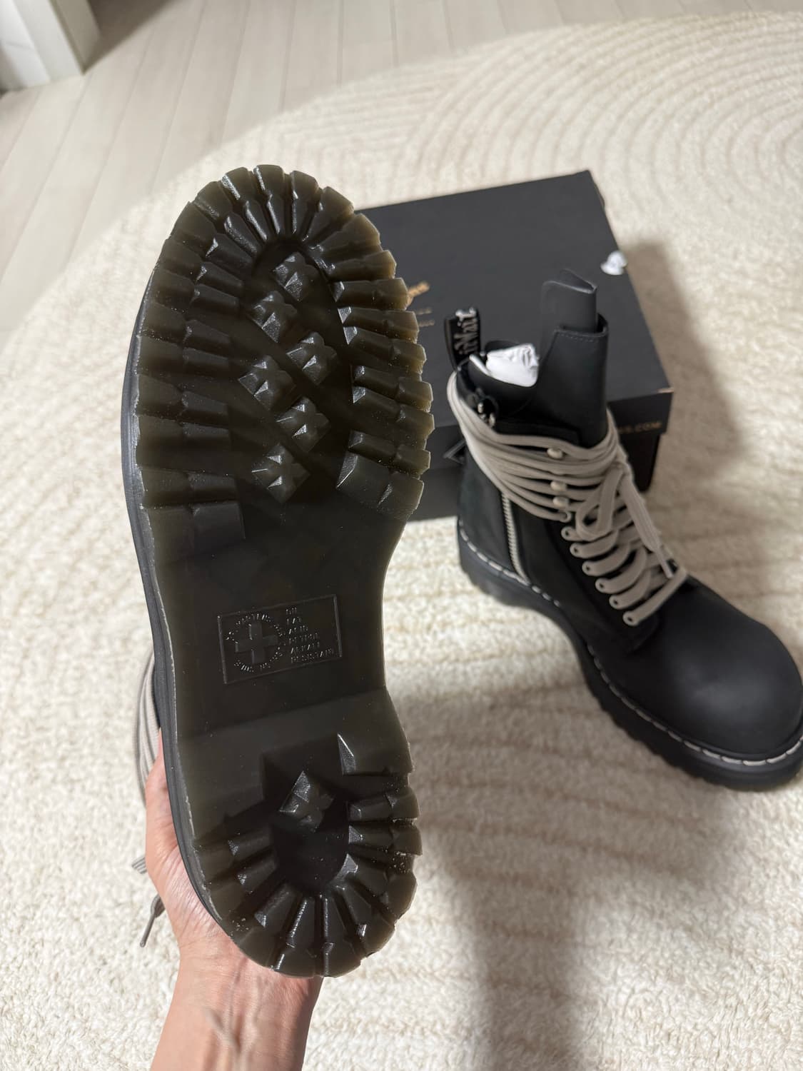 닥터마틴 x 릭 오웬스 쿼드 솔 스틸 토 부츠 43 (280) 상품이미지4