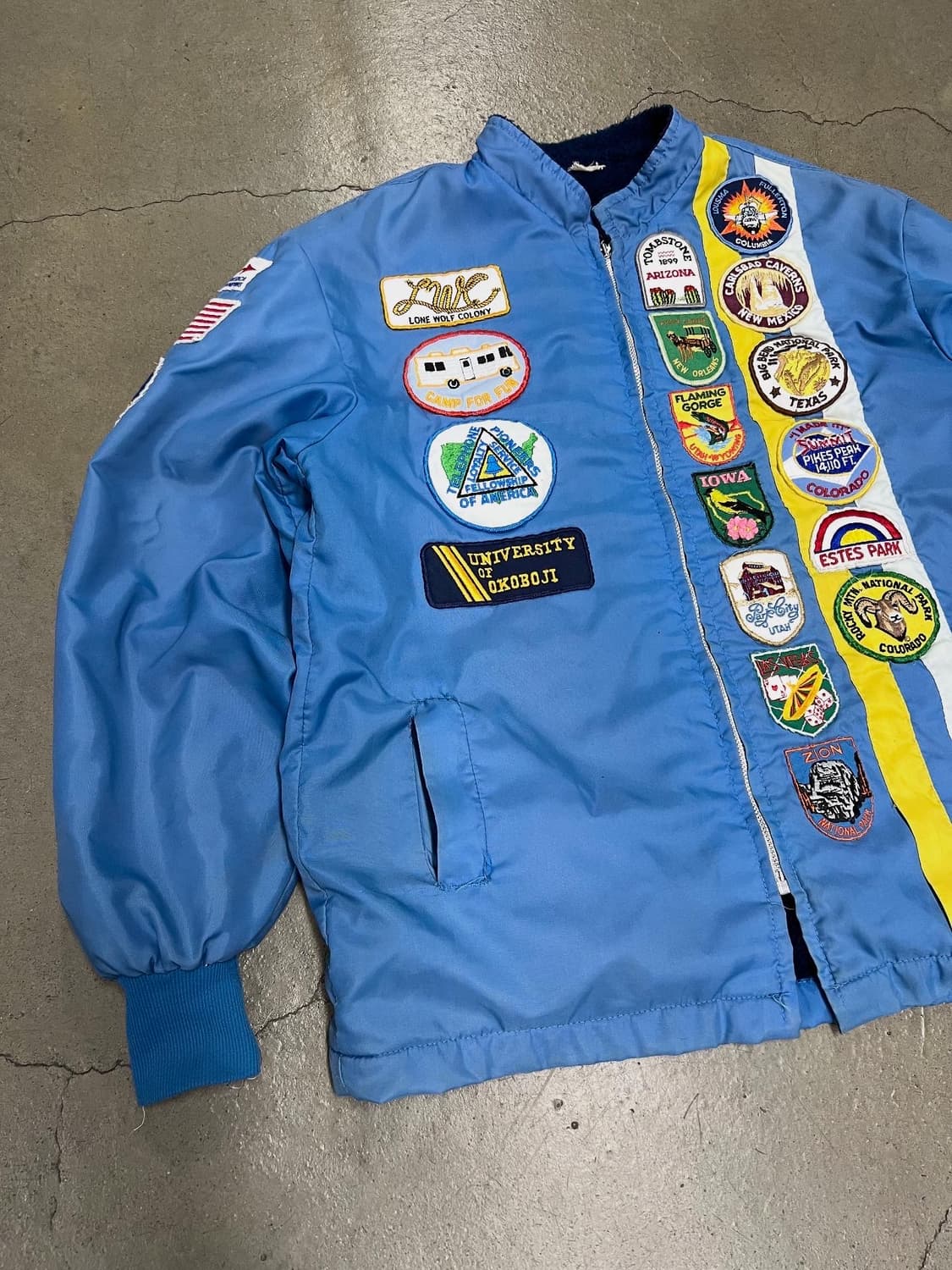 1970s ORIGINAL CRAZY PATCH 빈티지나일론레이싱자켓 상품이미지4