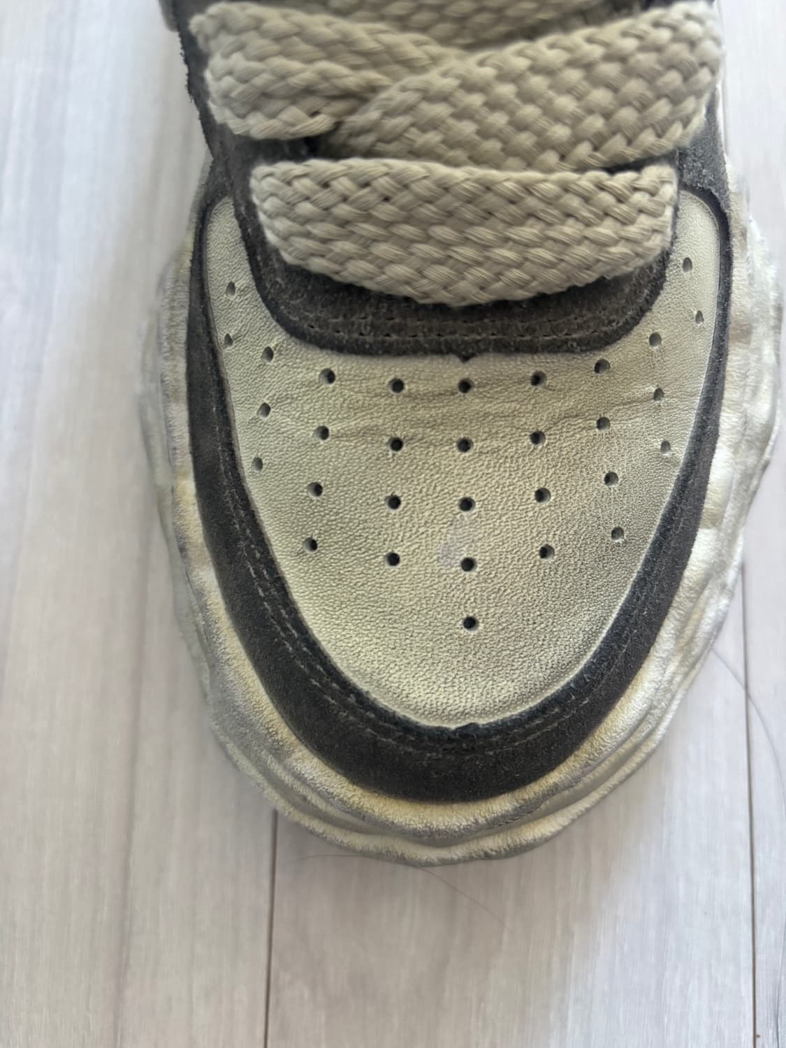 MMY 웨인 OG 솔 디스트레스 레더 하이탑 스니커즈 상품이미지6