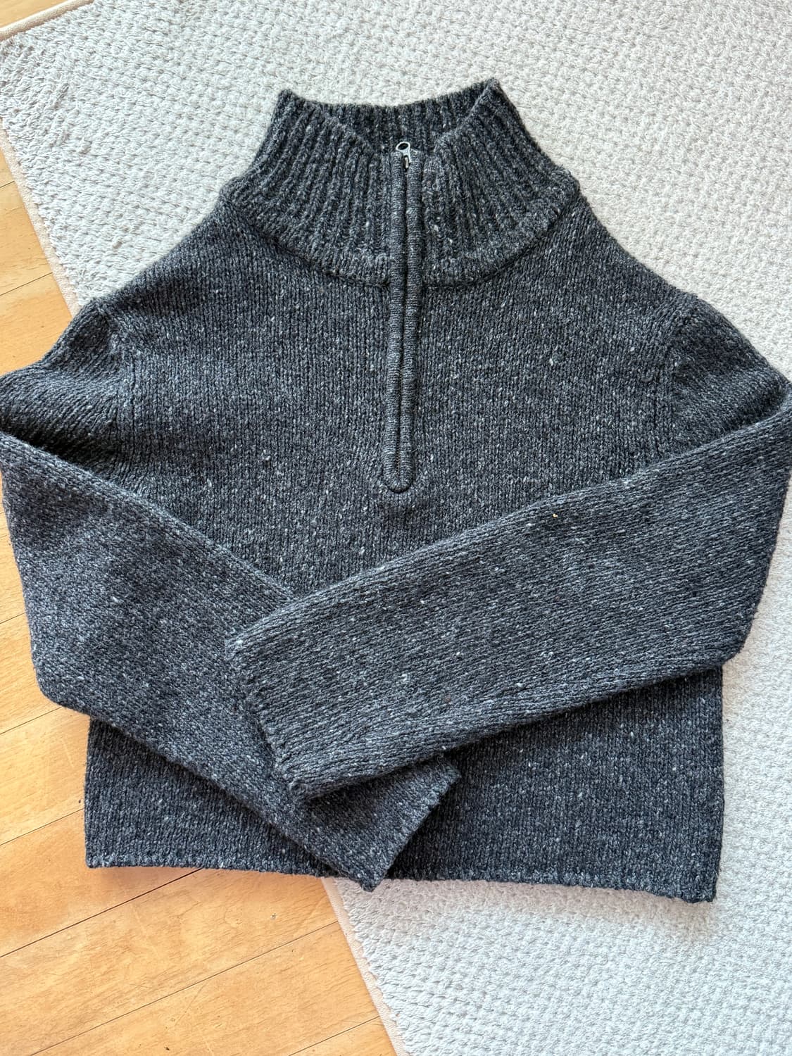 아모멘토 하프집업 니트 그레이 상품이미지1