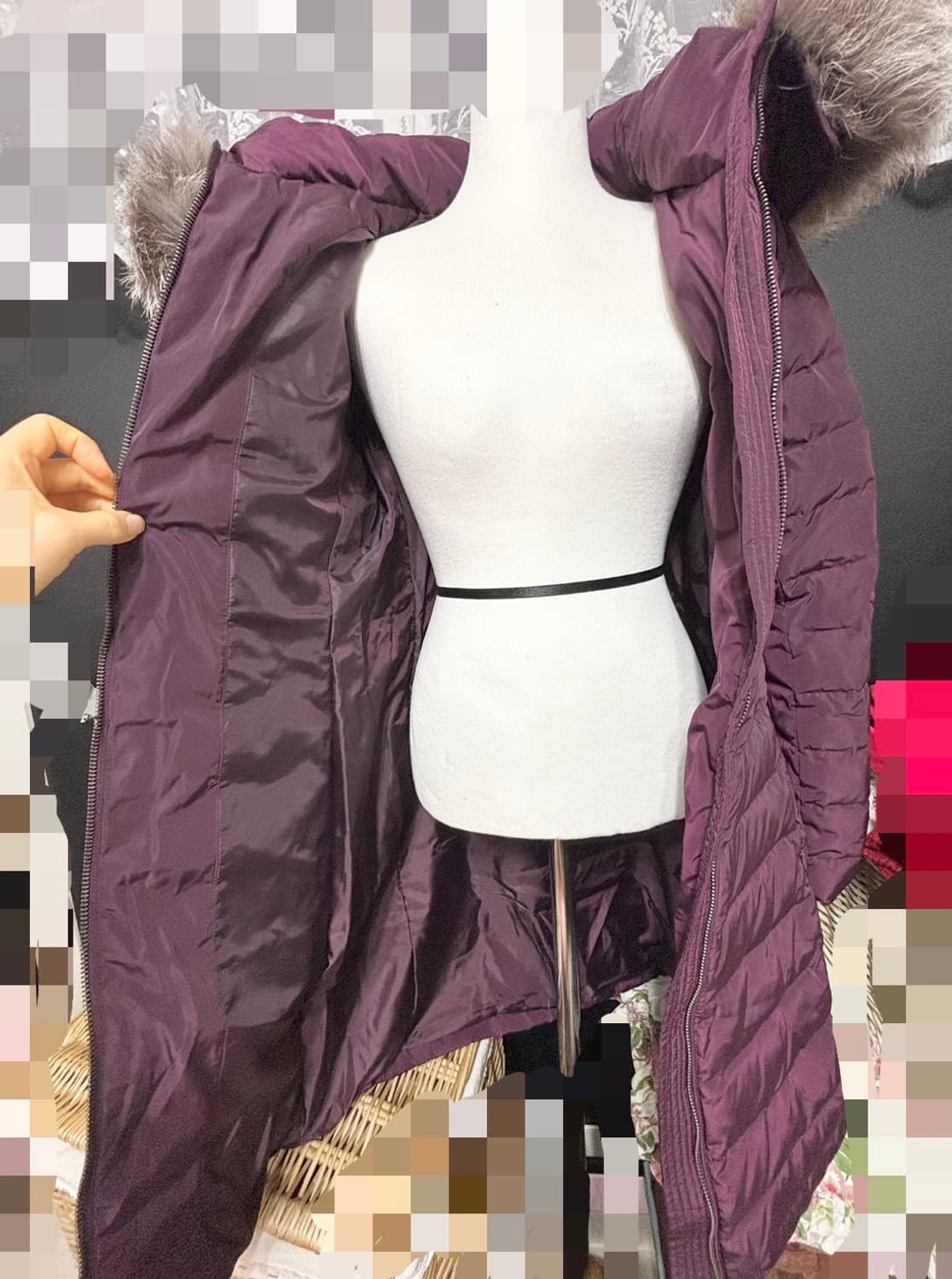 꼼파니아ㅡ 오리털 패딩 천연 폭스퍼 55/상태최상 상품이미지4