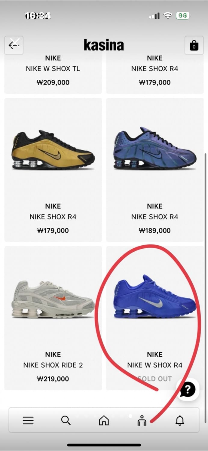 (Kasina 카시나) Nike W SHOX R4 나이키 블루 blue 상품이미지7