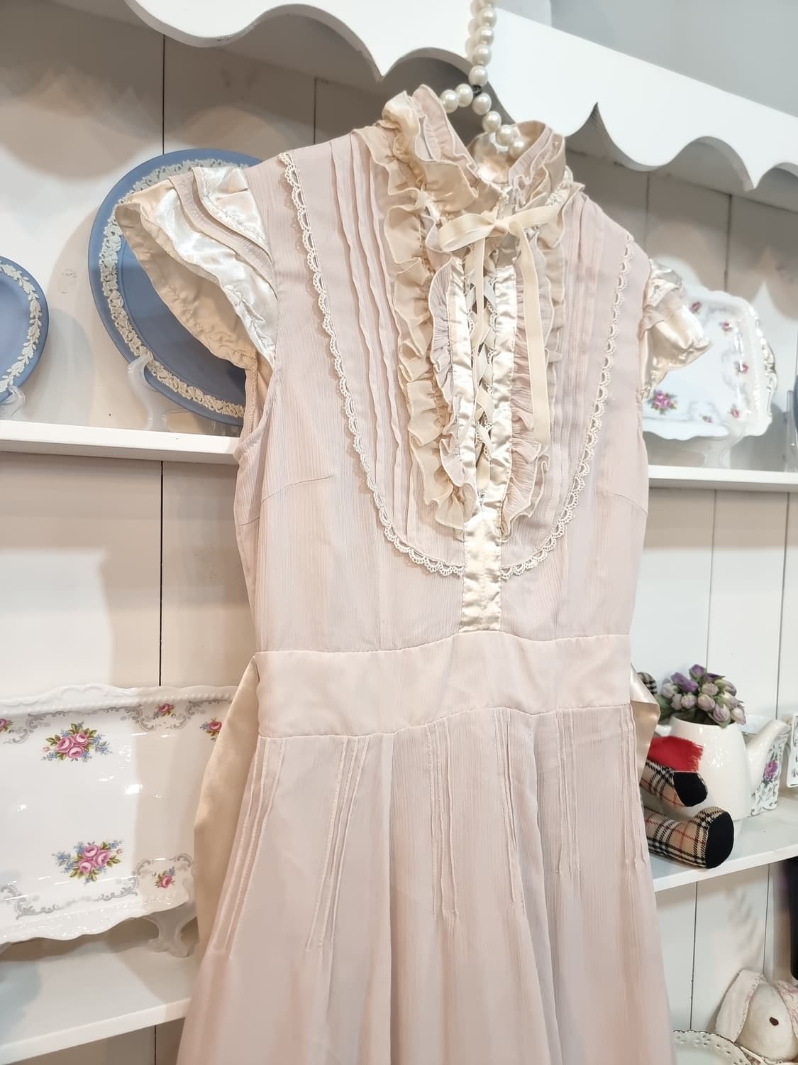 액시즈팜 axes femme 프릴 레이스 쉬폰 원피스 상품이미지3