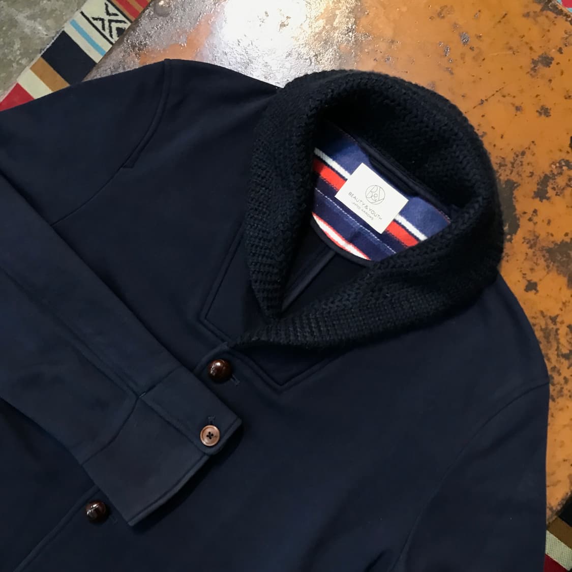 유나이티드 에로우즈 네이비 카라 가디건 자켓 남성 102 105 상품이미지3