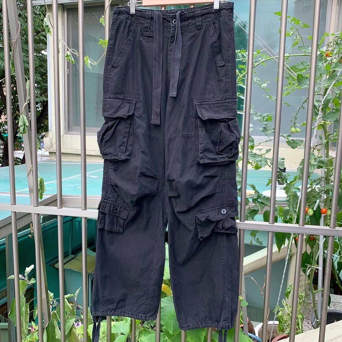 그런지 멀티포켓 카고팬츠 블랙 상품이미지2