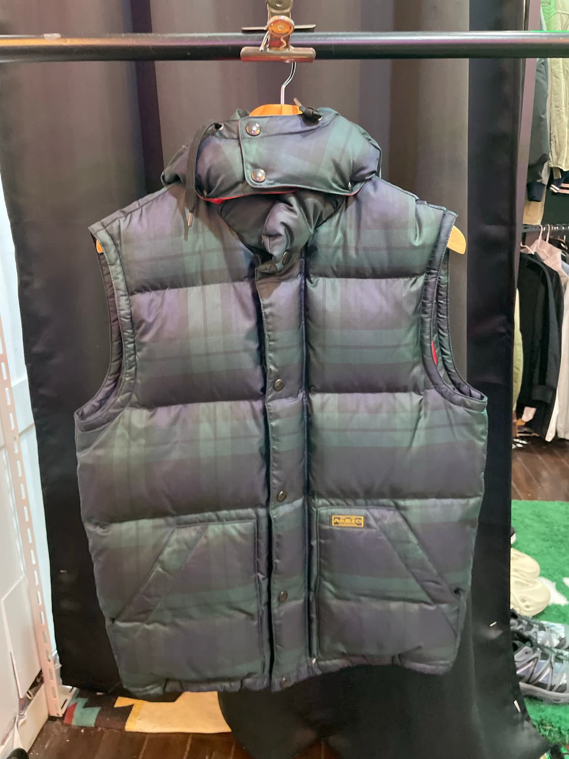 폴로 체크 패딩조끼 상품이미지1
