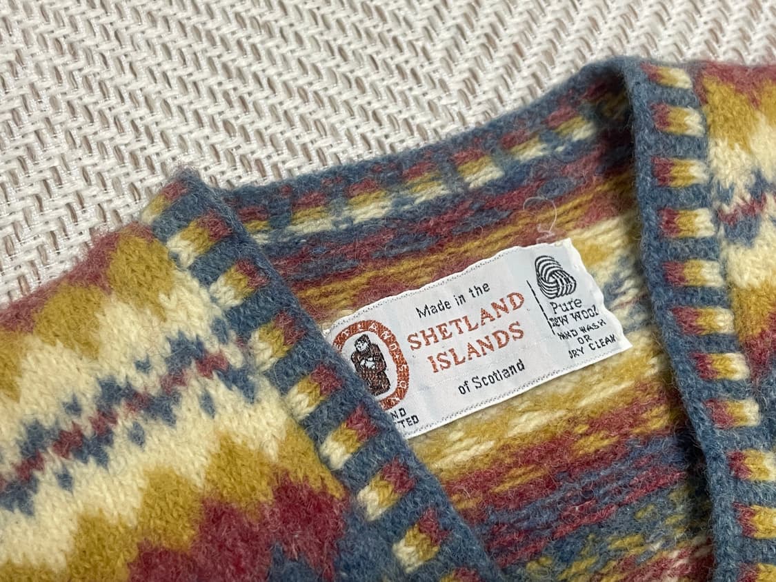 8~90s 스코틀랜드 페어아일 핸드 니트베스트  J03407 상품이미지4