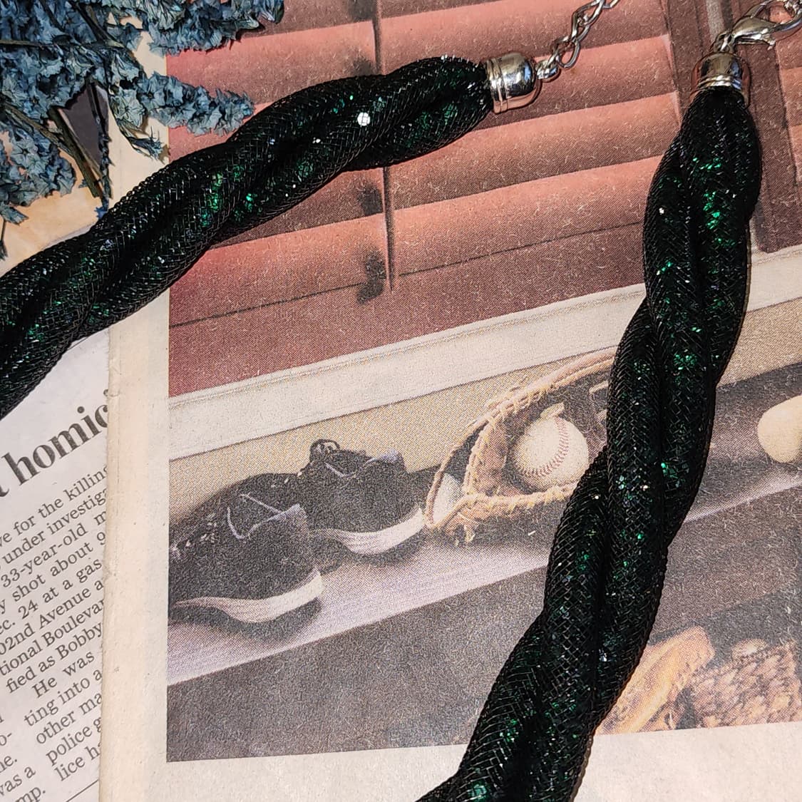 90s 프랑스 빈티지 쥬얼리 에메랄드 트위스트 초커 빈티지 목걸이 상품이미지4