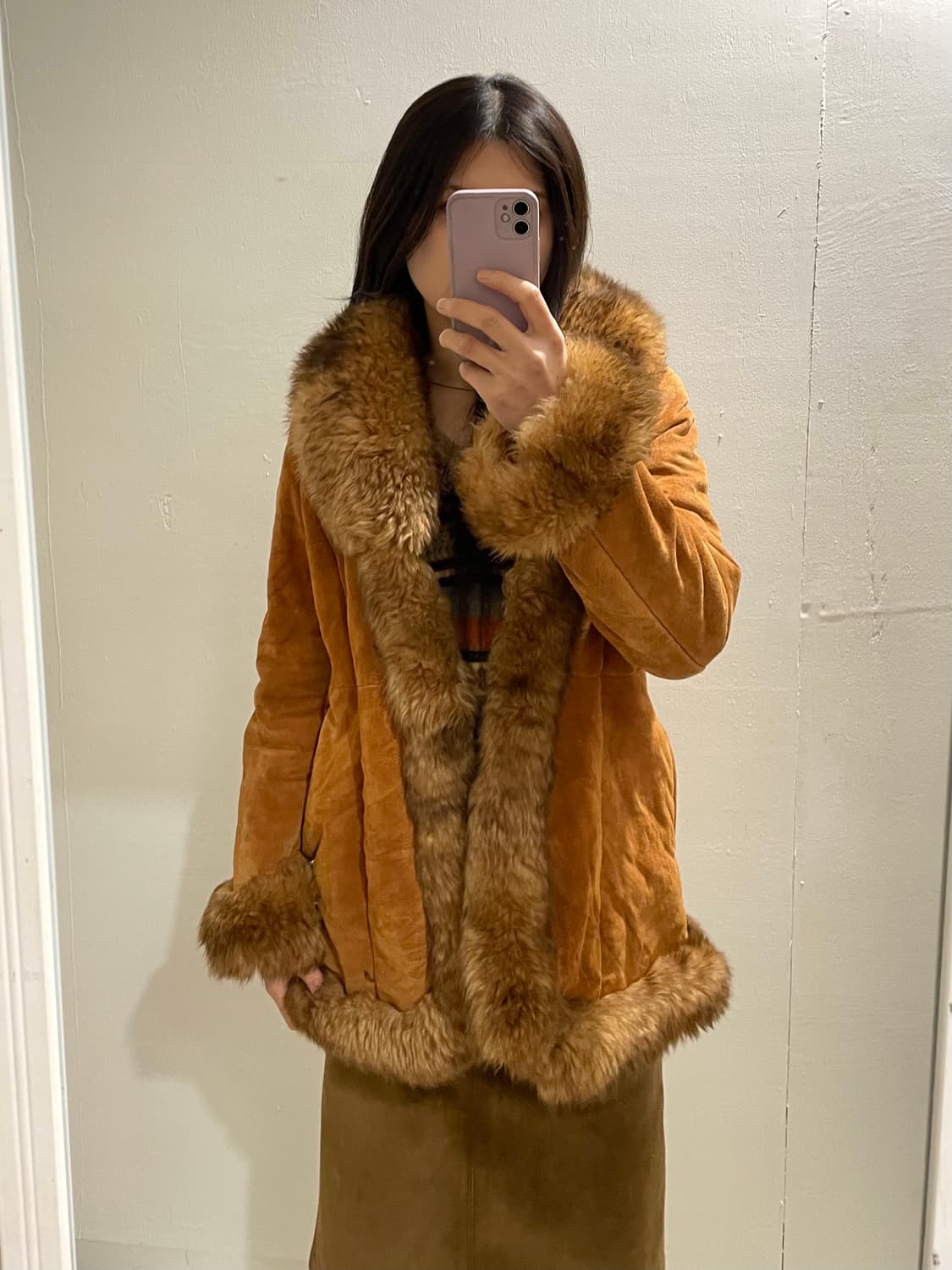 일본 빈티지 피그스킨 무스탕 코트 상품이미지1