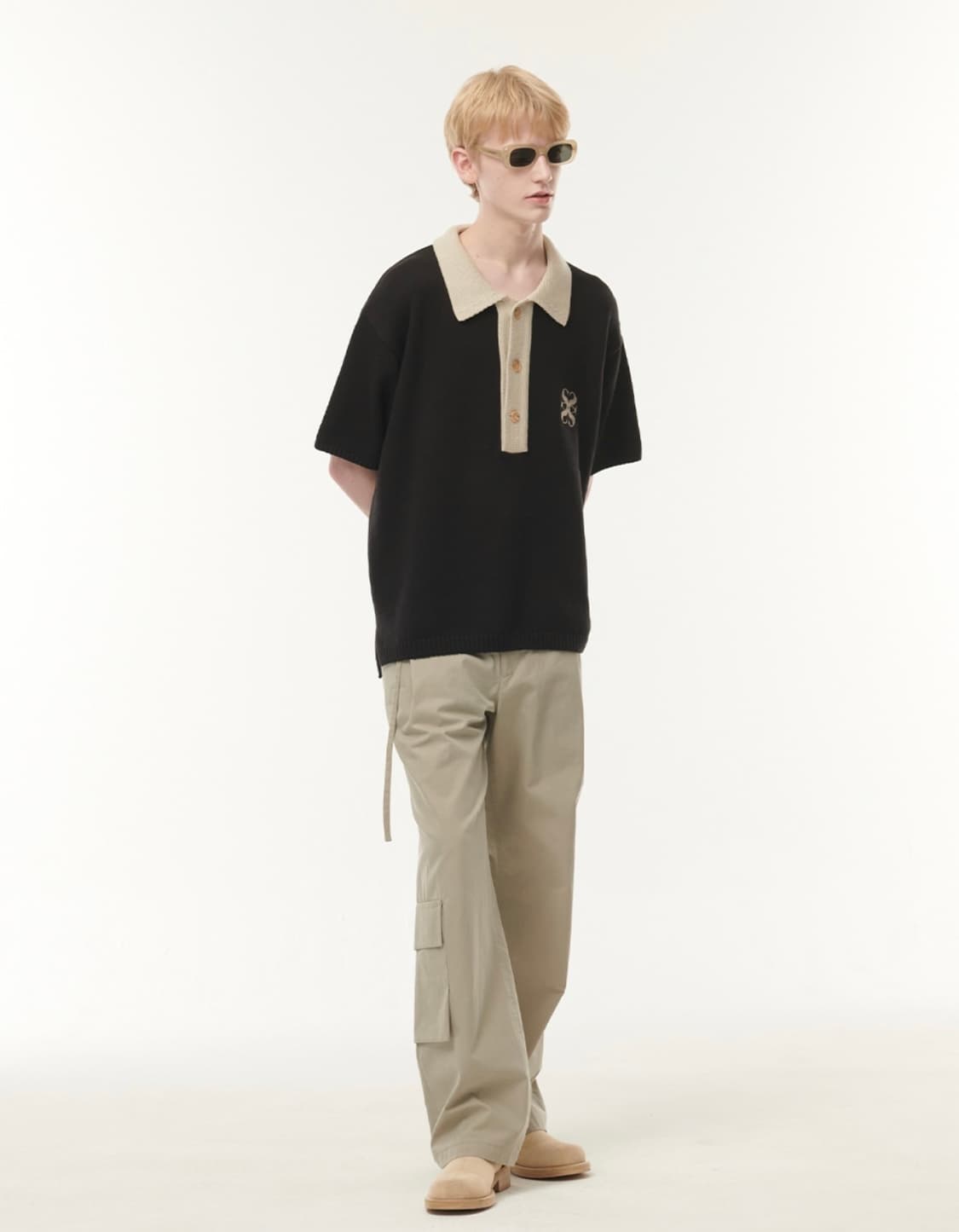 세터 나폴리 소프트 코튼 폴로 니트 리조트 반팔 피케 카라 니트 블랙 M 상품이미지3