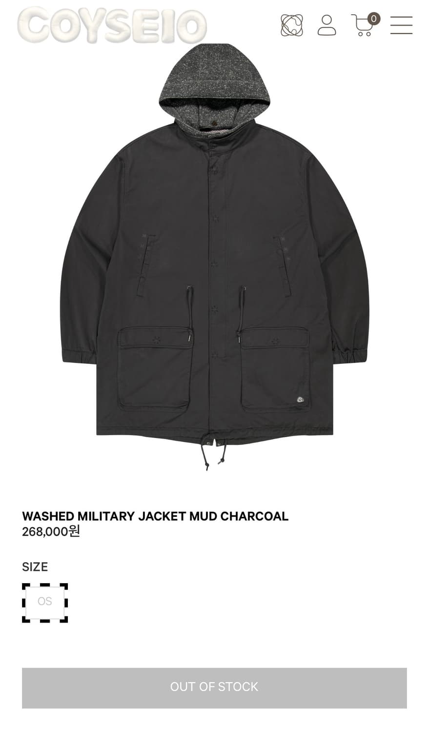 코이세이오 야상 차콜 상품이미지1