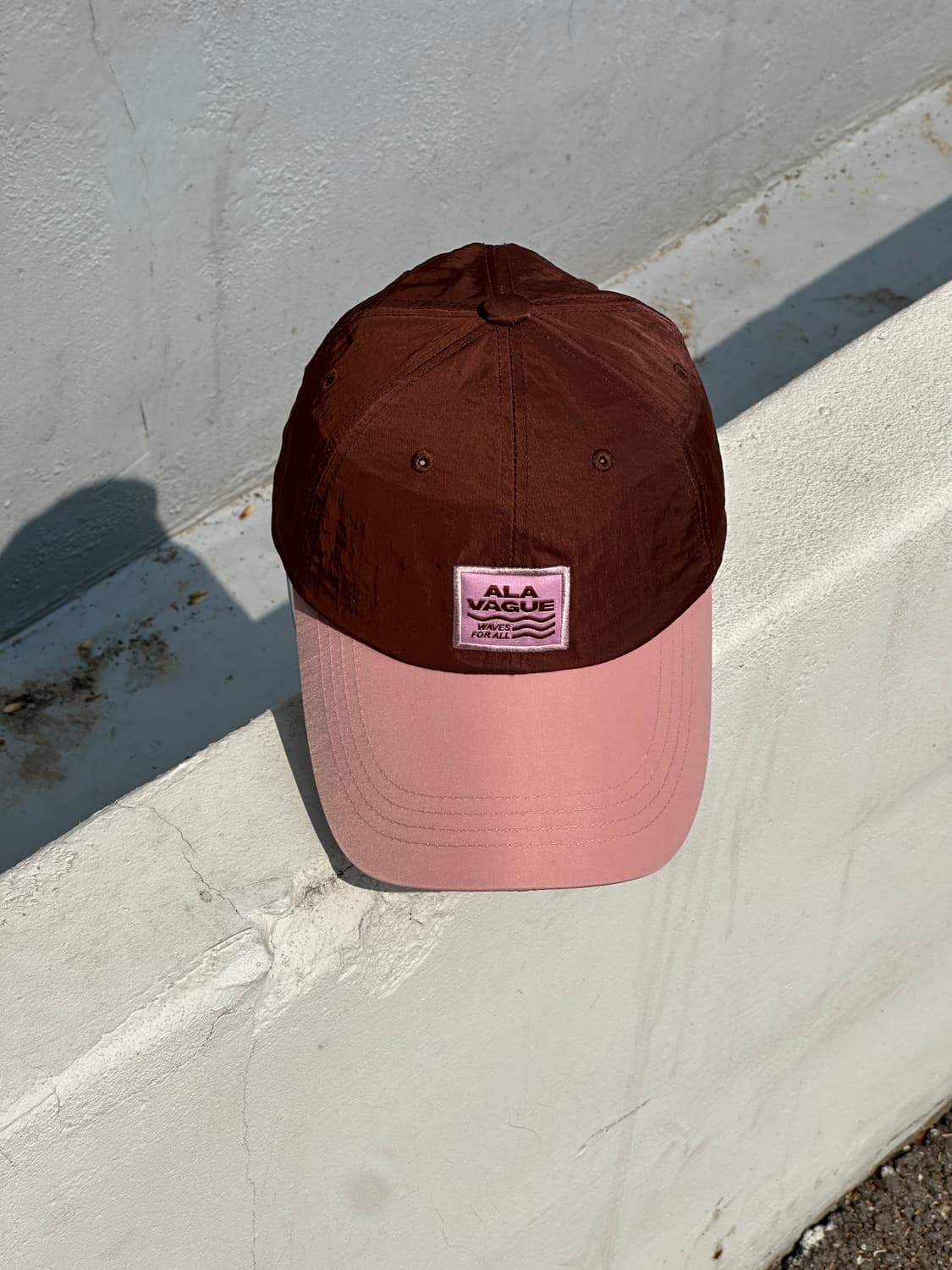 [M-L] 알라바그 웨이브 브라운핑크 투톤 볼캡 모자 상품이미지1